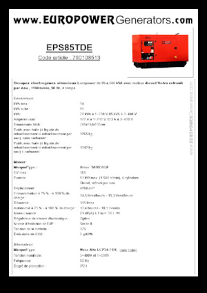 Dizelski generatori Europower EPS85TDE (MA)