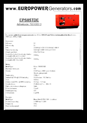 Dizelski generatori Europower EPS85TDE (MA)