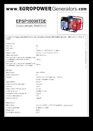 Dizelski generatori Europower EPSP10000TDE (S)
