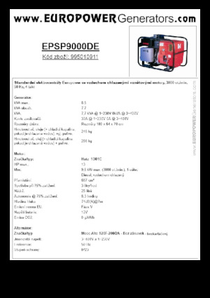 Dizelski generatori Europower EPSP9000DE (MA)