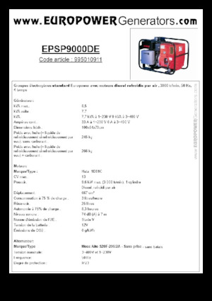 Dizelski generatori Europower EPSP9000DE (MA)
