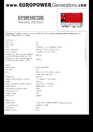 Dizelski generatori Europower EPSR100TDE (LS)