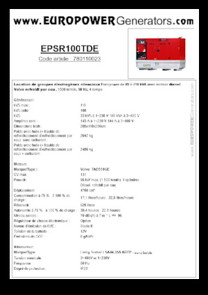 Dizelski generatori Europower EPSR100TDE (LS)