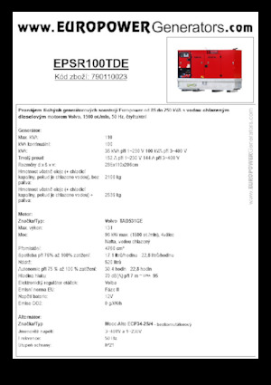 Dizelski generatori Europower EPSR100TDE (MA)