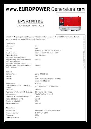 Dizelski generatori Europower EPSR100TDE (MA)