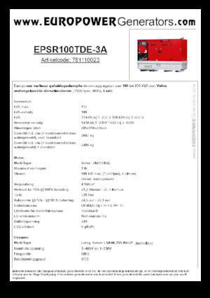 Dizelski generatori Europower EPSR100TDE-3A (LS)