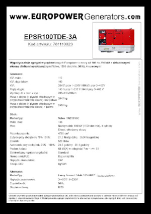 Dizelski generatori Europower EPSR100TDE-3A (LS)