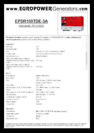 Dizelski generatori Europower EPSR100TDE-3A (MA)