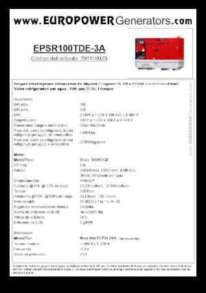 Dizelski generatori Europower EPSR100TDE-3A (MA)