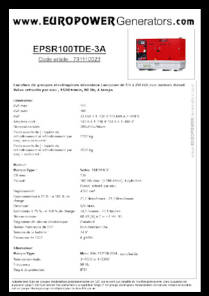 Dizelski generatori Europower EPSR100TDE-3A (MA)