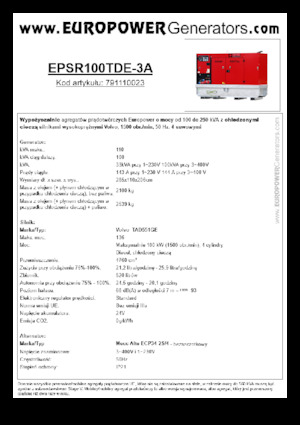 Dizelski generatori Europower EPSR100TDE-3A (MA)