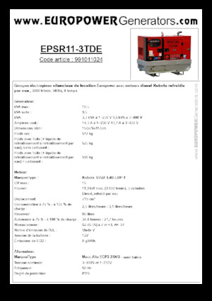 Dizelski generatori Europower EPSR11-3TDE (MA)