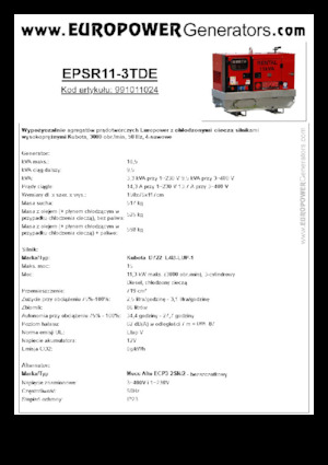 Dizelski generatori Europower EPSR11-3TDE (MA)