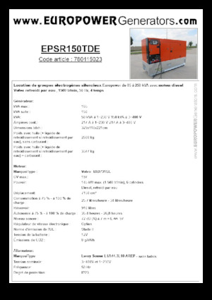 Dizelski generatori Europower EPSR150TDE (LS)