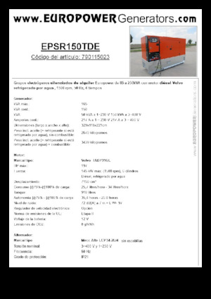 Dizelski generatori Europower EPSR150TDE (MA)