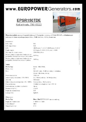 Dizelski generatori Europower EPSR150TDE (MA)