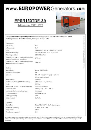 Dizelski generatori Europower EPSR150TDE-3A (MA)