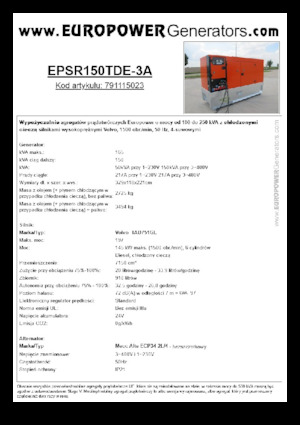 Dizelski generatori Europower EPSR150TDE-3A (MA)