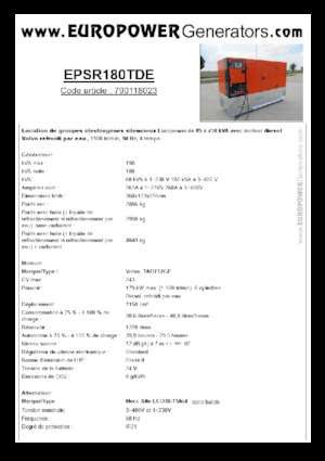 Dizelski generatori Europower EPSR180TDE (MA)