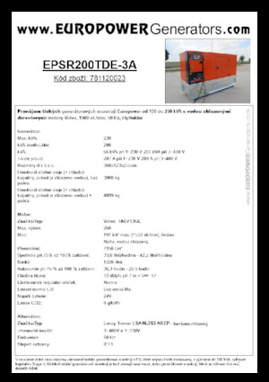 Dizelski generatori Europower EPSR200TDE-3A (LS)