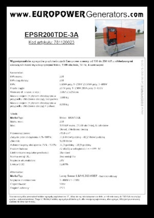 Dizelski generatori Europower EPSR200TDE-3A (LS)