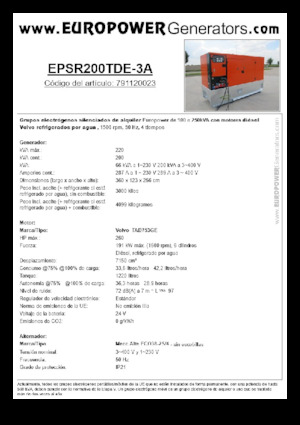 Dizelski generatori Europower EPSR200TDE-3A (MA)