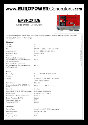 Dizelski generatori Europower EPSR20TDE (LS)