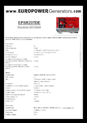 Dizelski generatori Europower EPSR20TDE (MA)