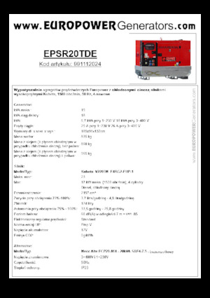 Dizelski generatori Europower EPSR20TDE (MA)