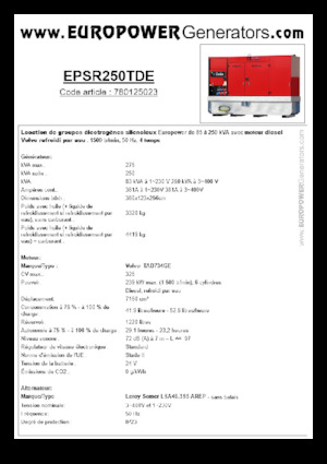 Dizelski generatori Europower EPSR250TDE (LS)