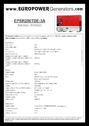 Dizelski generatori Europower EPSR250TDE-3A (LS)