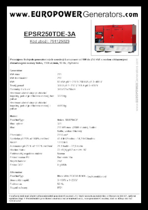 Dizelski generatori Europower EPSR250TDE-3A (MA)