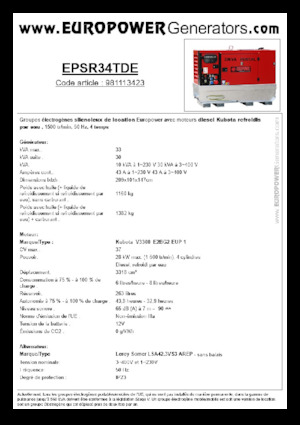 Dizelski generatori Europower EPSR34TDE (LS)