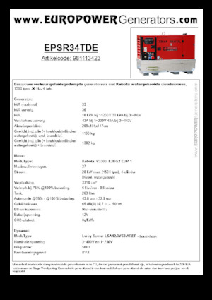 Dizelski generatori Europower EPSR34TDE (LS)