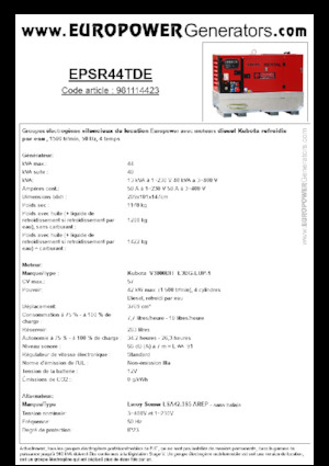 Dizelski generatori Europower EPSR44TDE (LS)
