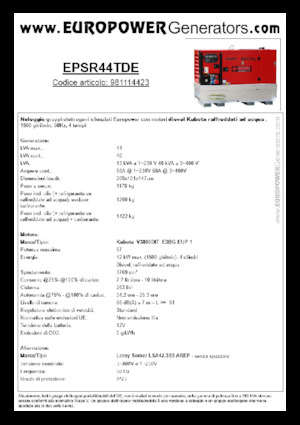 Dizelski generatori Europower EPSR44TDE (LS)