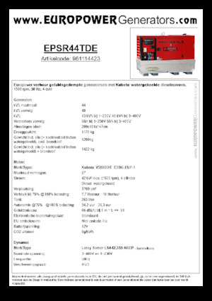 Dizelski generatori Europower EPSR44TDE (LS)