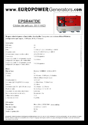 Dizelski generatori Europower EPSR44TDE (MA)