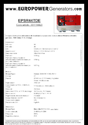 Dizelski generatori Europower EPSR44TDE (MA)