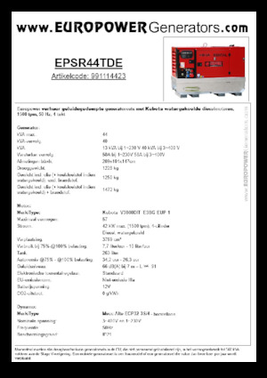 Dizelski generatori Europower EPSR44TDE (MA)