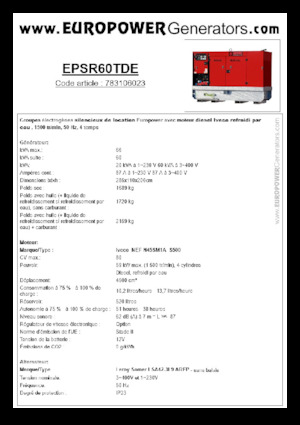 Dizelski generatori Europower EPSR60TDE (LS)