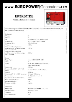 Dizelski generatori Europower EPSR60TDE (MA)