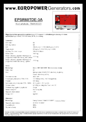 Dizelski generatori Europower EPSR60TDE-3A (LS)