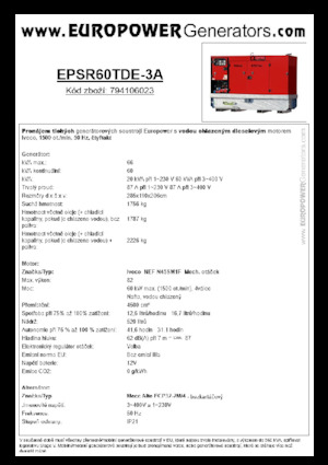 Dizelski generatori Europower EPSR60TDE-3A (MA)