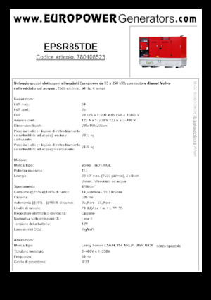 Dizelski generatori Europower EPSR85TDE (LS)