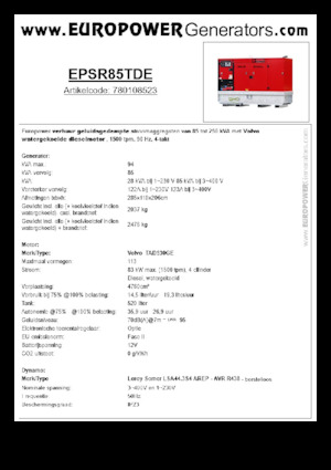 Dizelski generatori Europower EPSR85TDE (LS)