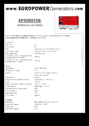 Dizelski generatori Europower EPSR85TDE (MA)
