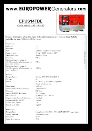 Dizelski generatori Europower EPUS14TDE (LS)
