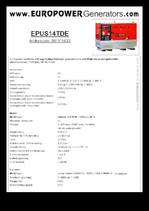 Dizelski generatori Europower EPUS14TDE (LS)