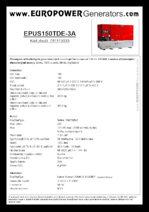 Dizelski generatori Europower EPUS150TDE-3A (LS)